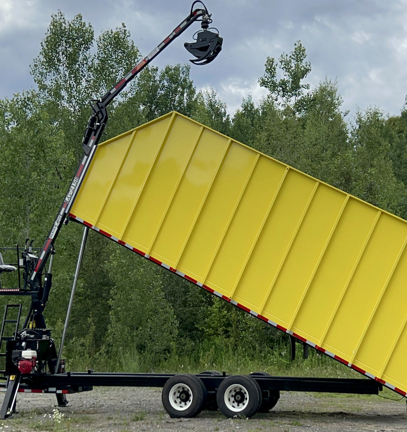 Black Horse Trailers LTD824-30k Hydraulic Dump trailer with a LG-2156 Log Loader.